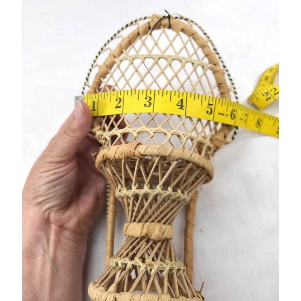Vintage Wicker Peacock Fan Back‎ Rattan Chair 9